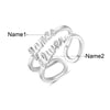 Personalized Double Name Ring with Pure Rhodium plated