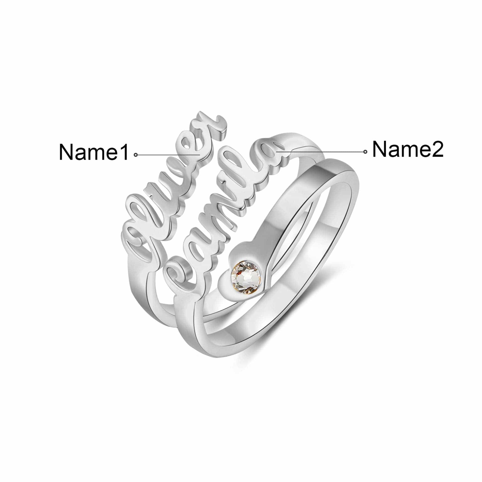 Keepsake Personalized Family Jewelry Engraved Name Stacking Ring available  in Sterling Silver - Walmart.com