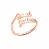 Personalized .925 Sterling Silver Double Name Ring with your choice of 14K gold plating over Sterling