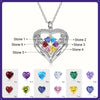 .925 Sterling Silver Necklace with 1-6 names and Birthstones