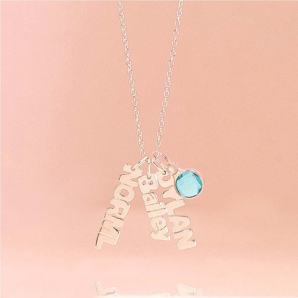 Create a Special Memory with a .925 Sterling Silver Name Necklace & a birthstone