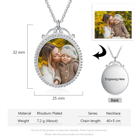 Personalized Photo Pendant with Laser Engraving on the Back