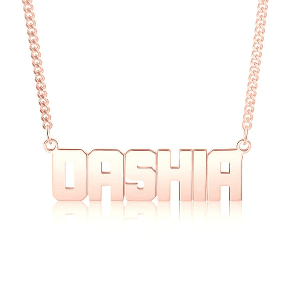 Personalized Yellow Gold, White Gold or Rose Gold Name Necklace with 14"-22" Chain