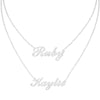 Personalized Double name 925 Sterling Silver/Yellow Gold/Rose Gold Necklace