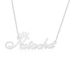 Silver or 14K gold plating Name Necklace with a Crown on the First initial