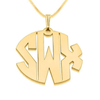 .925 Sterling Silver Monogram Necklace with 14K Gold plating