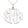 .925 Sterling Silver Monogram Necklace with 14K Gold plating