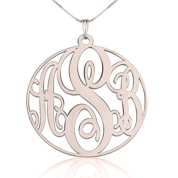 Personalized Monogram Necklace in 925 Sterling Silver