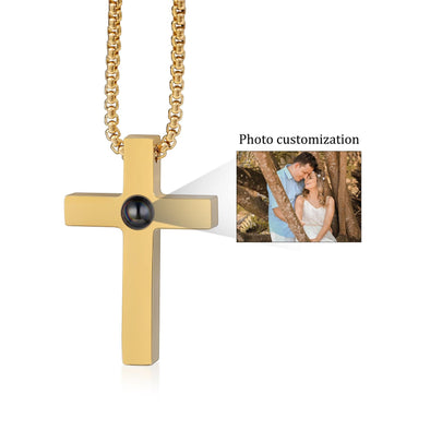 Personalized Photo Projection Cross Necklace