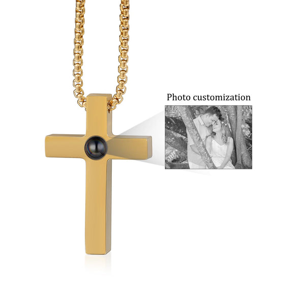 Personalized Photo Projection Cross Necklace