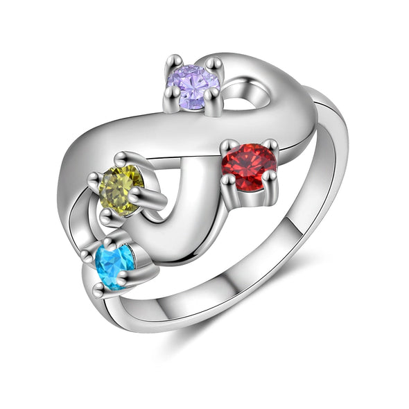 .925 Sterling Silver Birthstone and Names Rings