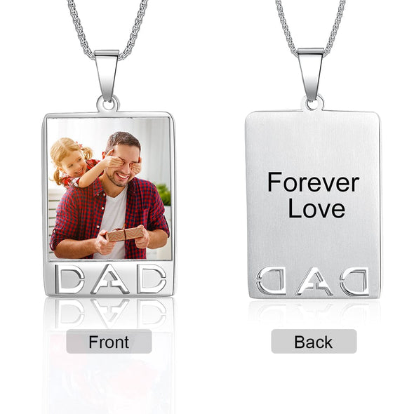 Personalized Stainless Steel Square or Round Photo Necklace