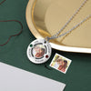 Personalized Stainless Steel Photo Necklace with names and birthstone