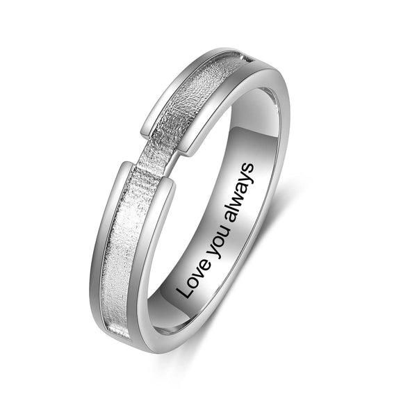 CZ Couples Ring with Personalized Laser Engraved Message