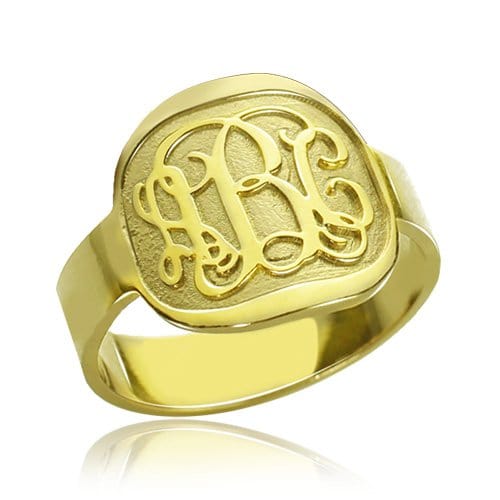 .925 Sterling Silver Personalized Monogram Initial Ring