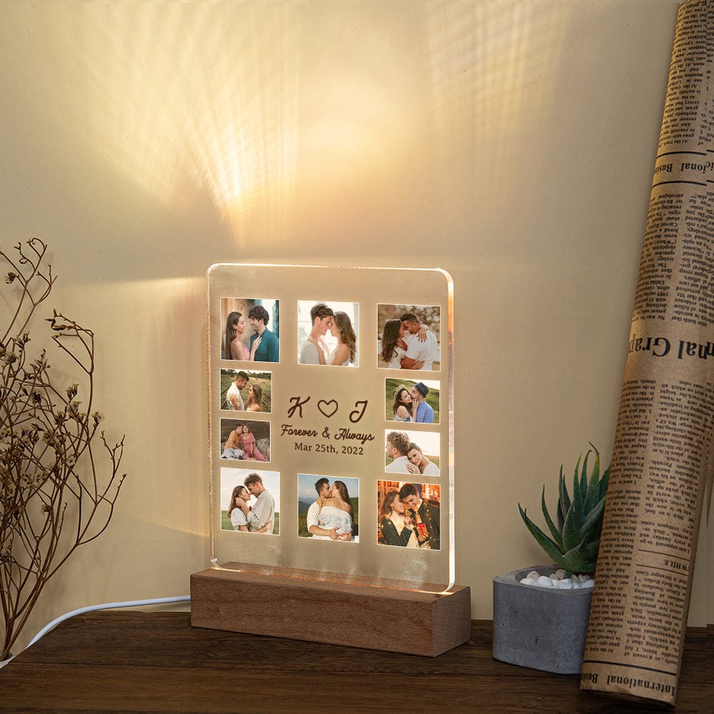Custom light photo collage plaque, Personalized picture