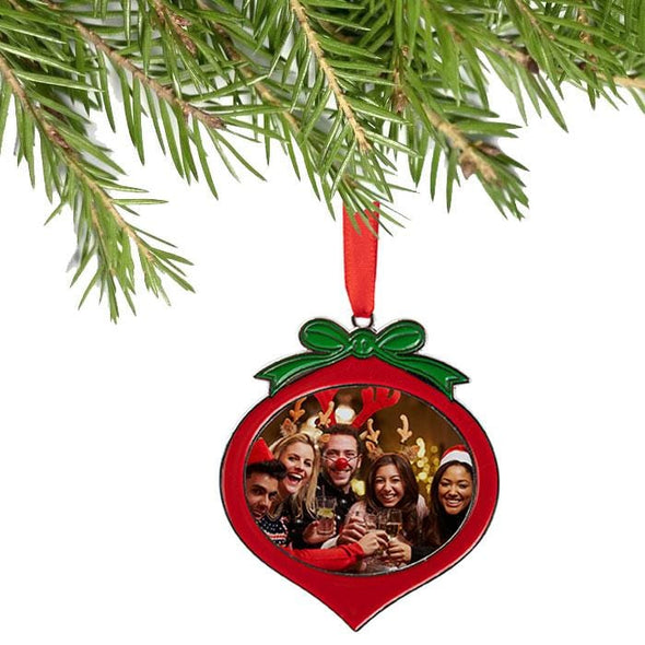 Christmas Ball Photo Ornament | Xmas Tree Ornament Personalized w/ Your Favorite Photo