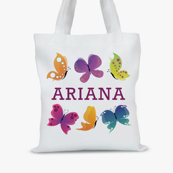 Custom Butterfly Kids Tote Bag.