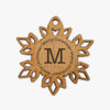 Custom Christmas Initial Wood Snowflake Ornament.