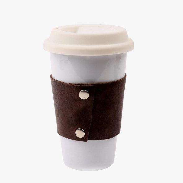 Flash Sale - Custom Coffee Lover Leather Cup Wrap.