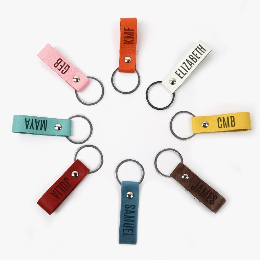 Custom Genuine Leather Color Keychain.