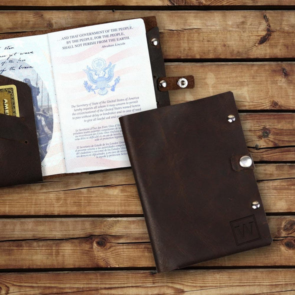 Custom Initial Genuine Leather Passport Holder.