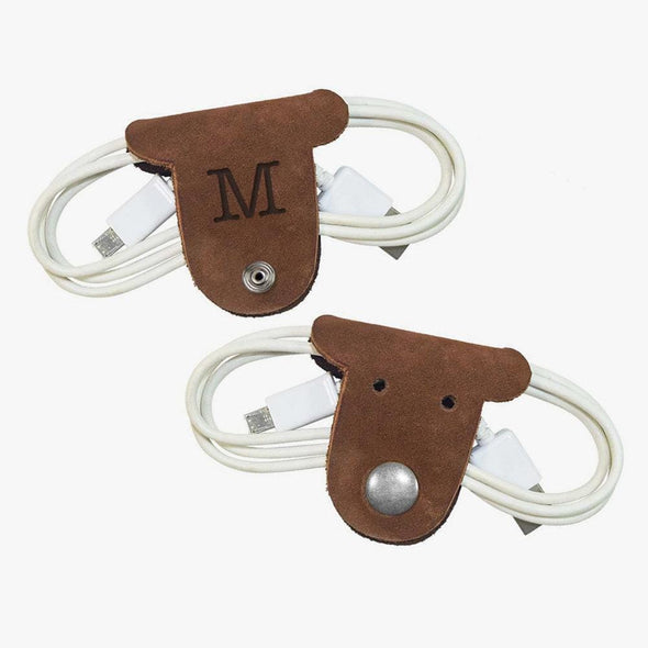 Flash Sale - Custom Initial Kids Leather Puppy Cord Holder.