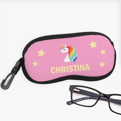 Custom Rainbow Unicorn Glasses Case.