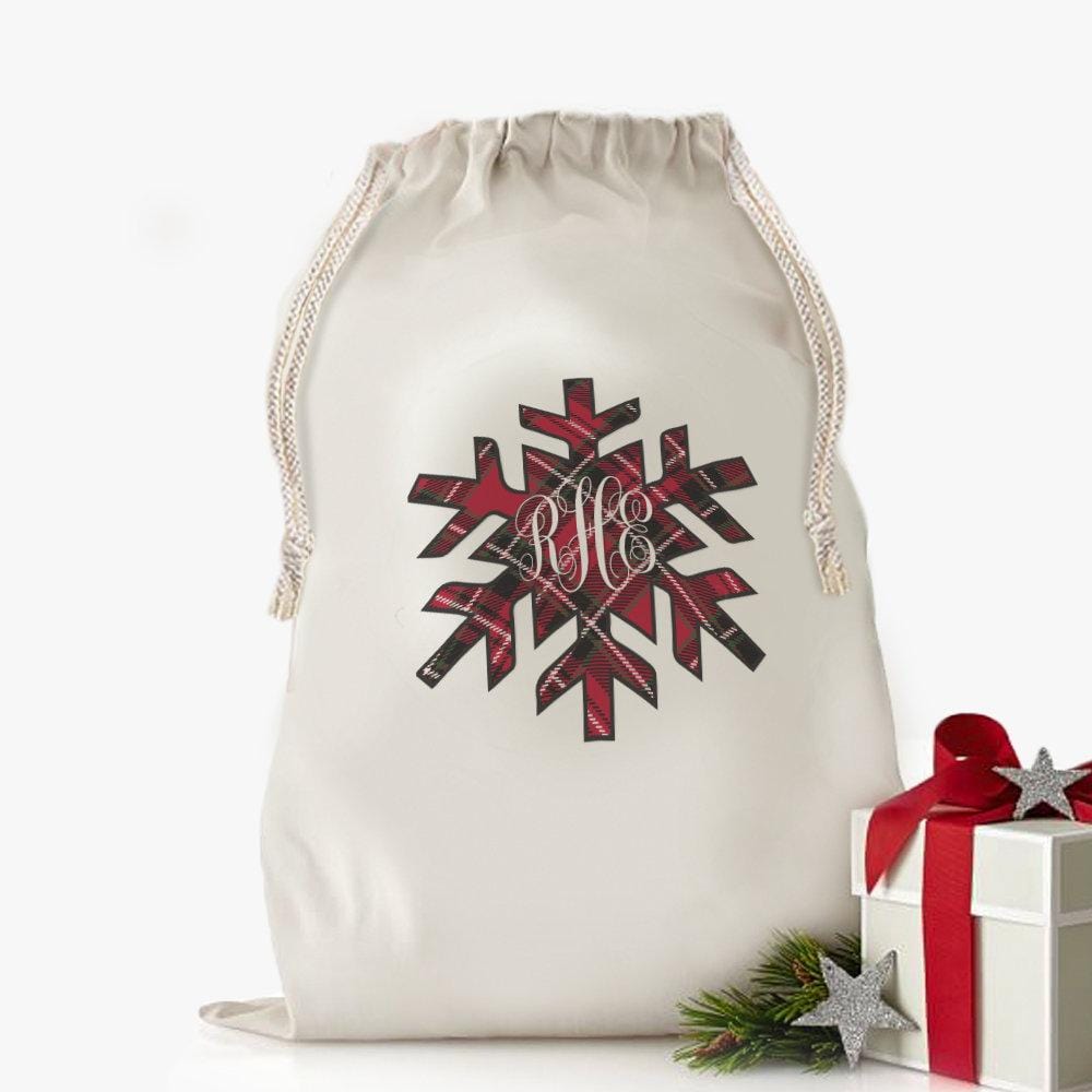 Custom Christmas Monogram With Name Christmas Bag, – JonxiFon