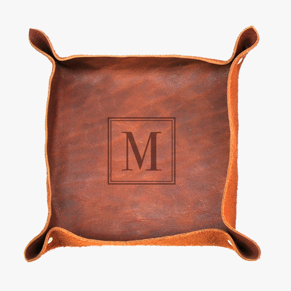Exclusive Sale - Customized Initial Genuine Leather Stash Tray.