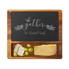 Personalized Established Family Charcuterie Cheese Slate Board w/ Acacia Base | Custom Cheese Board