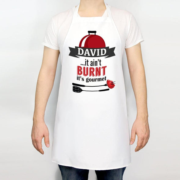 Daddy...It Ain't Burnt It's Gourmet Personalized Adult Apron.