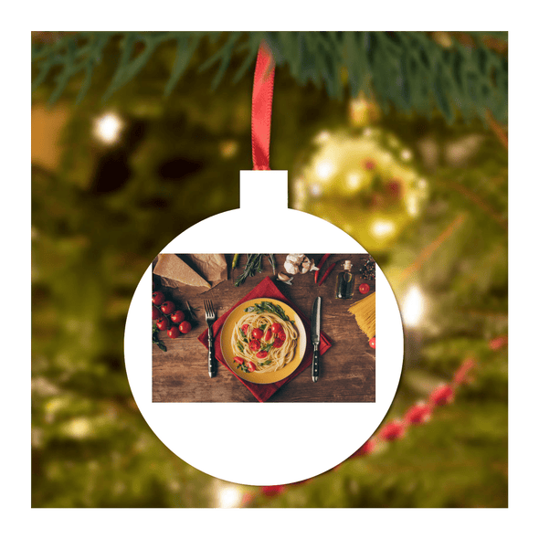 Custom Photo Christmas Round Metal Ornament