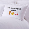 Eat Sleep Repeat Personalized Sleeping Pillowcase.
