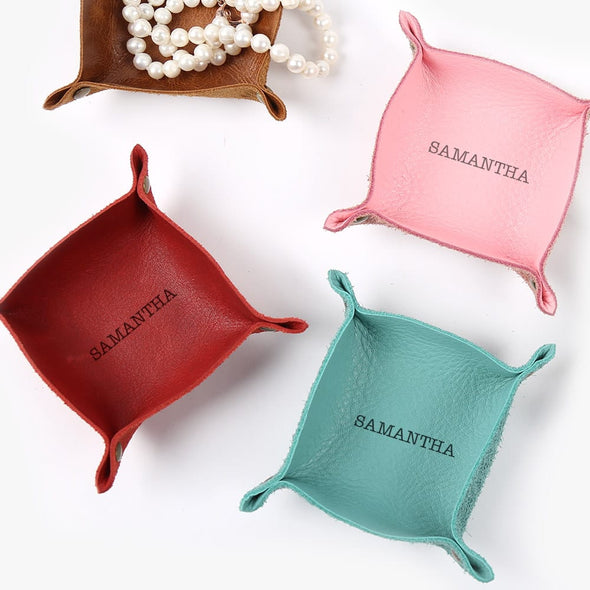 Exclusive Sale - Personalized Genuine Leather Mini Catchall.