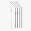 Personalized Reusable Bent Stainless Steel Drinking Straws.