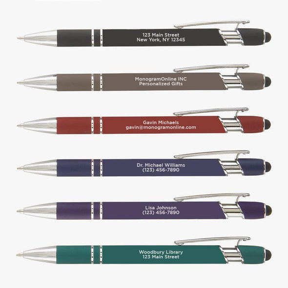 Personalized Alpha Soft Touch Pen w/ Stylus.