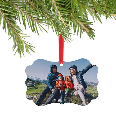 Custom Photo Christmas Tree Ornament | Flower Shaped Xmas Ornament w/ Your Picture