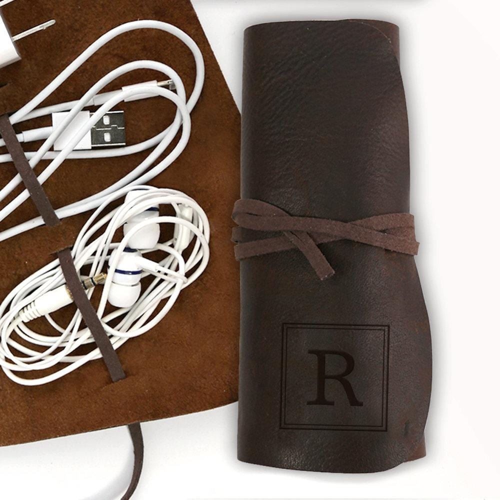 Genuine Leather Personalized Multi Cord Small Organizer.