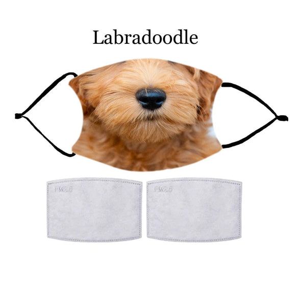 DOODLE DOG FACE Fashion Design Printed Reusable Face Mask collection (Includes 2 FREE filters)