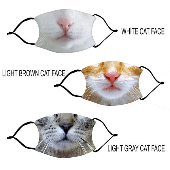 CAT FACE Fashion Design Printed Reusable Face Mask collection (Includes 2 FREE filters)