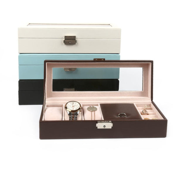Watch & Jewelry Valet Organizer | Leather Watch Box.