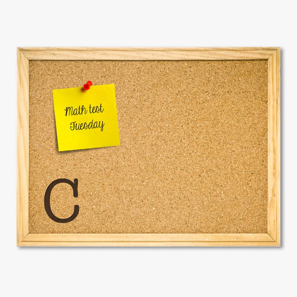 Initial Cork Memo Board w/ Push Pins.