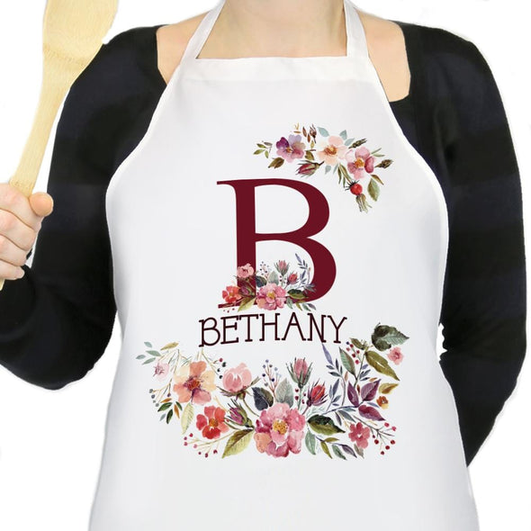Personalized Floral Design Name Apron.