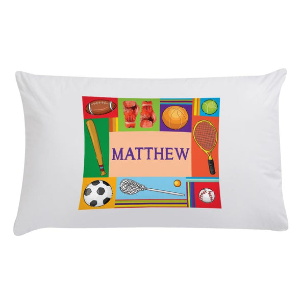 Personalized Kids Sports Sleeping Pillowcase.