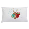 Personalized Reindeer Kids Christmas Sleeping Pillowcase.