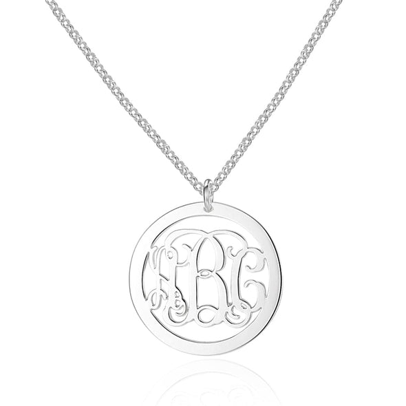 Personalized Monogram Necklace in 925 Sterling Silver