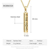 Personalized Stainless Steal Vertical Bar Necklace with engraving