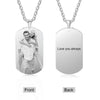 Personalized Photo Pendant Necklace with 14K White Gold over Stainless Steel