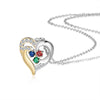.925 Sterling Silver Necklace with 1-5 names and Birthstones